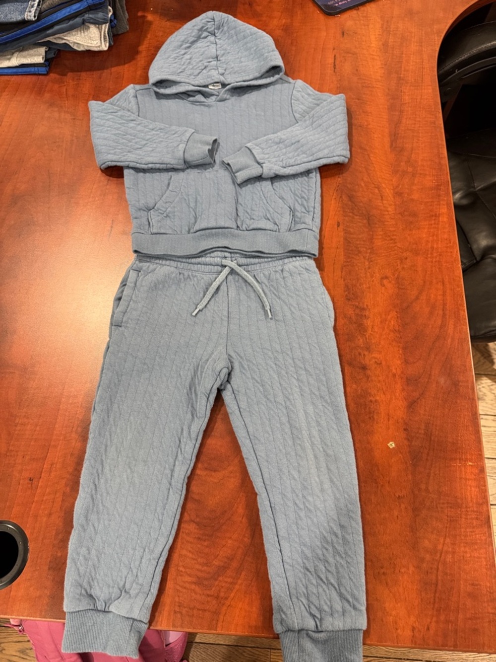 Carter's Quilted Hoodie and Joggers - Light Blue